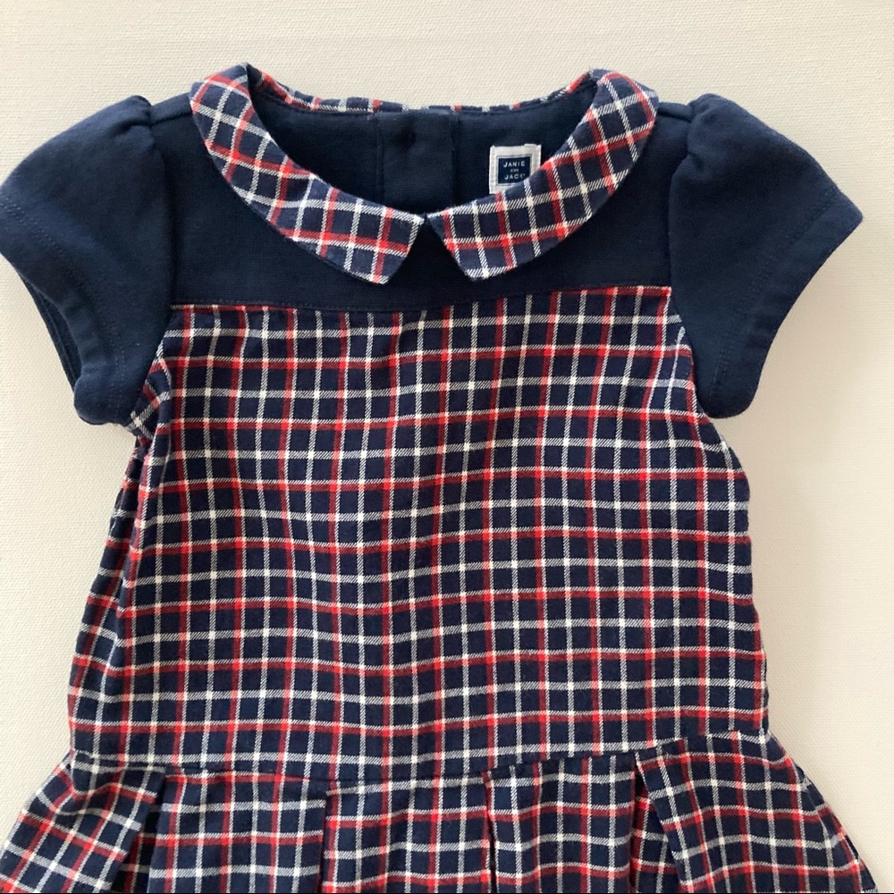 Janie And Jack Baby Girl 6-12 Months Blue Plaid Dress - Picture 2 of 4